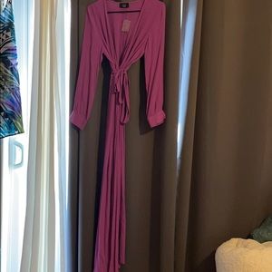 Vici purple long wrap dress with long sleeves